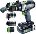 Wiertarki i wkrętaki, FESTOOL-577622, Festool, 1,30 kg, 18,00 V, 13 mm, Czarny/Niebieski/Zielony, metal, Bluetooth