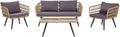 Sofa, Beliani, Beżowy/Szary, polirattan