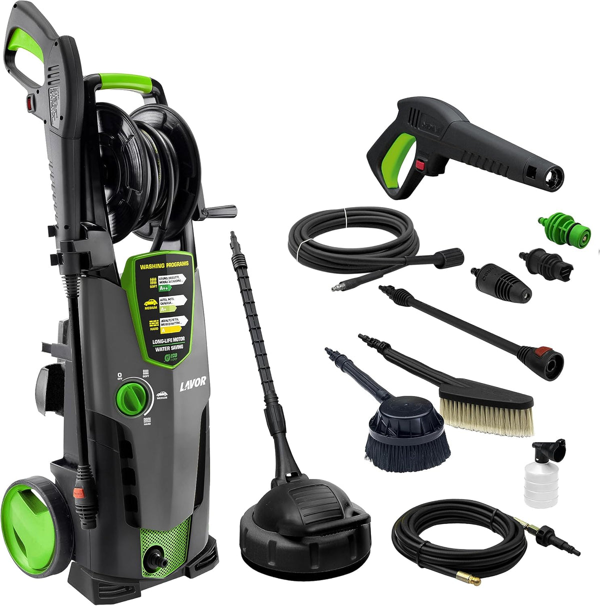 Myjka ciśnieniowa, Lavor, 2500 W, 510 l, 6 m, Czarny, funkcja grilla