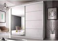 Szafa do sypialni, F35, ML Furniture Ltd, 203 cm, Biały, metal, oświetlenie LED
