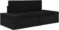 Sofa, PHGTYUK, Czarny, polirattan, 2-osobowa, modułowa konstrukcja, odporność na warunki atmosferyczne