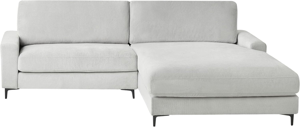 Sofa narożna, Beliani, 236x55 cm, Czarny/Szary, metal, 3 osobowa