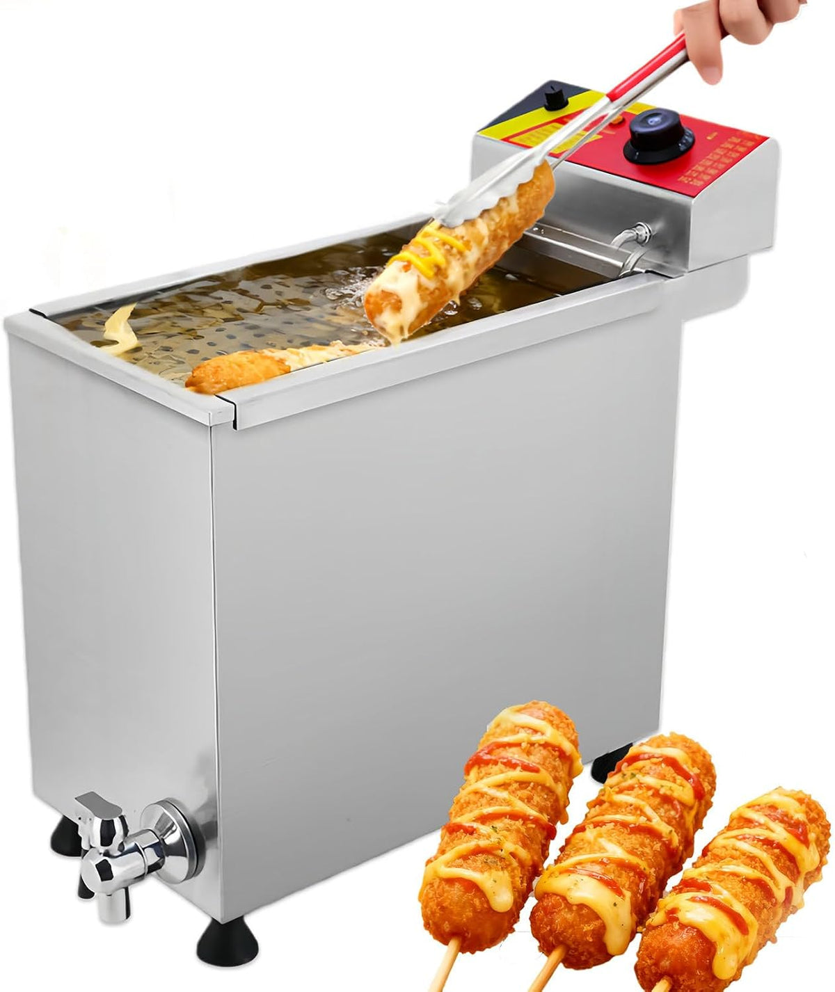 Glowdora, Frytkownice, 25 l, 3 kW, 630 x 252 x 545 mm, Srebrny, stal nierdzewna