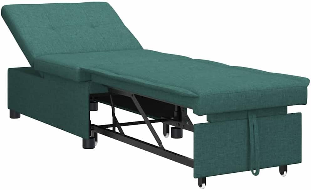 Sofa rozkładana, pokgdf, 194 x 50 x 82 cm, Zielony, regulowane oparcie