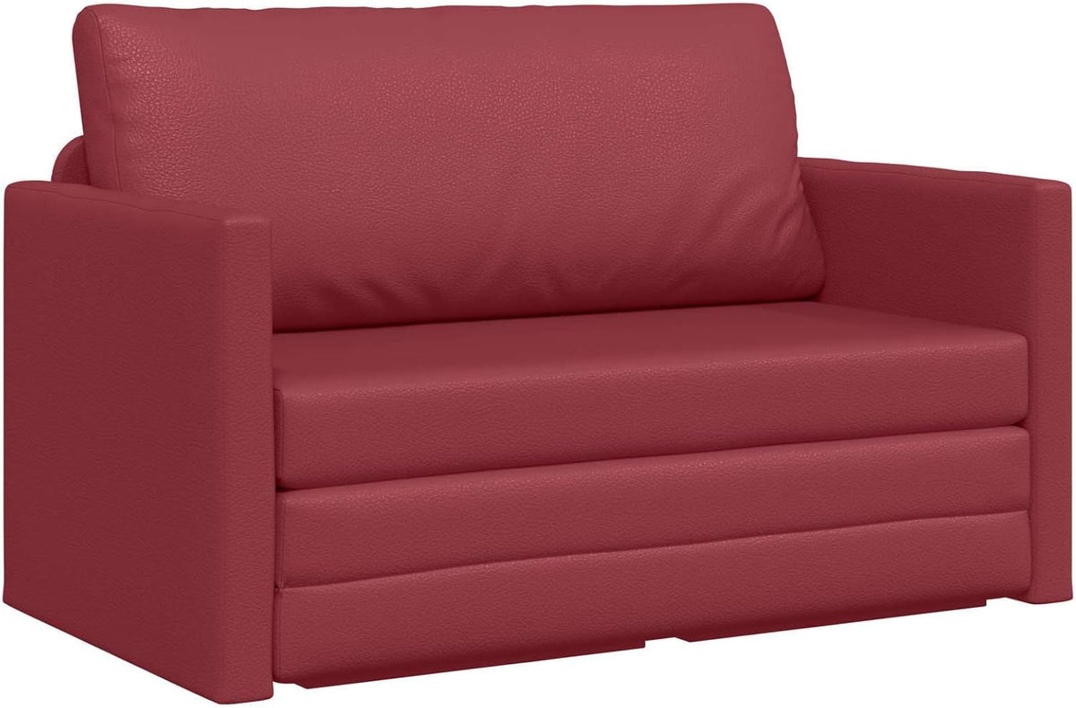 Sofa, vidaXL, 124 x 71 x 78 cm, Czerwony, aksamit, 2 w 1