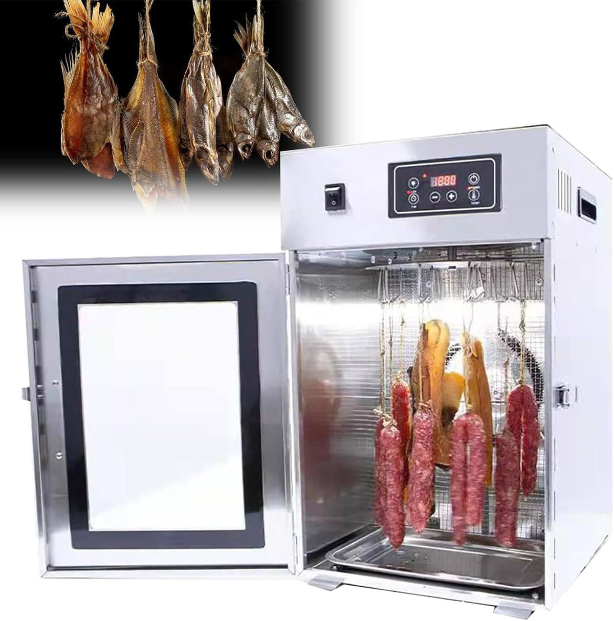 Suszarka do żywności, ZXINXIN, 800 W, 110 V, 550 mm, Czarny, stal nierdzewna