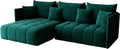 Sofa rozkładana, KP-Meble, 245 x 180 cm, Czarny/Niebieski, funkcja spania