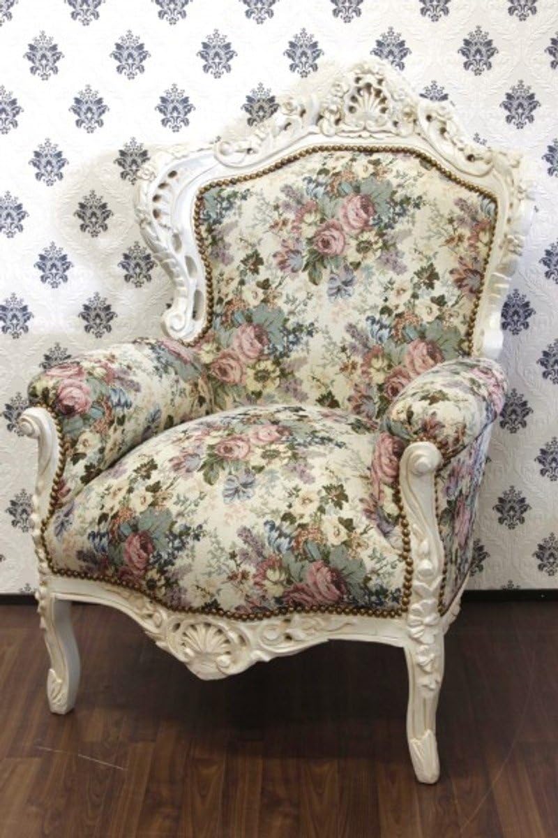 Fotel, Casa Padrino, 120 cm, Beżowy, lite drewno