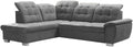 DomiMeble, Sofa narożna, 258 x 212 x 108 cm, Czarny/Szary, aksamit, funkcja spania