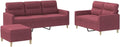 pokgdf, Sofa, 138 x 77 x 80 cm, Czerwony/Szary, metal, 2-osobowa