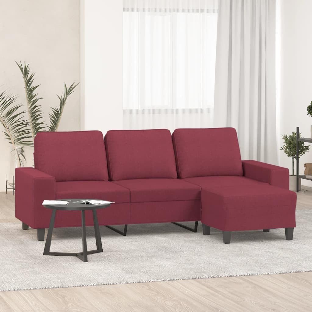 Sofa, FWIKDUN, 180 cm, Czerwony, metal, 3-osobowa