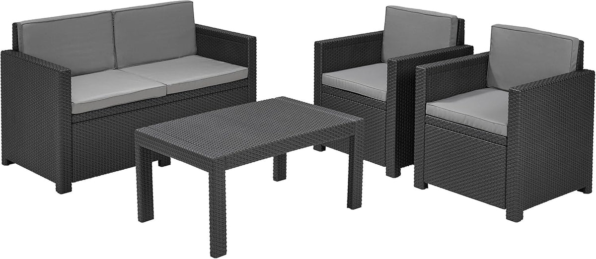 Sofa, Keter, 65 x 63 x 77 cm, Antracytowy, polirattan, ochrona UV