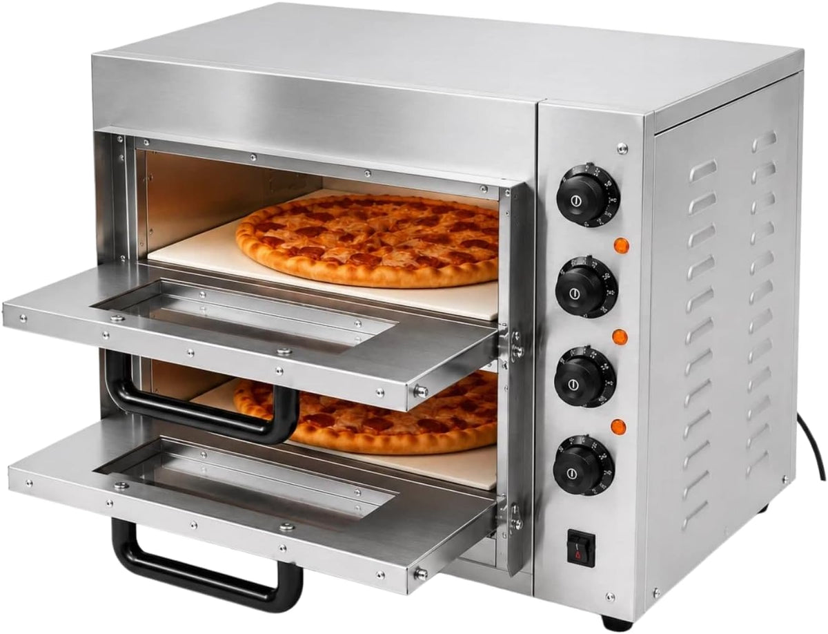 Mqwdxzfes, Piec do pizzy, 3000 W, Srebrny, stal nierdzewna