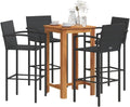 RMIHSJG, Zestawy barowe, Czarny, polirattan, odporność na warunki atmosferyczne
