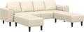 Sofa, Keeushr, 250 x 188 x 76 cm, Beżowy, sztruks