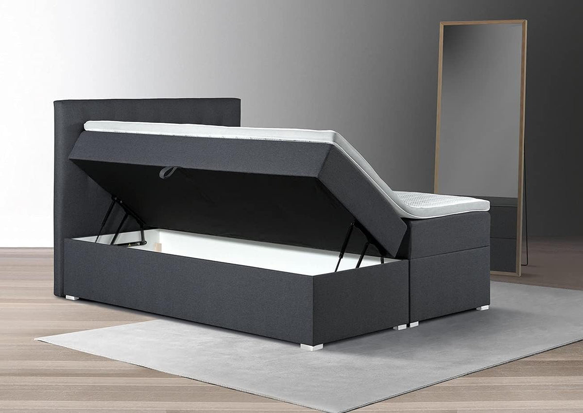 TESLA DREAMS Reality of Comfort, Łóżko kontynentalne, 180 cm, Antracytowy