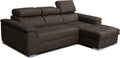Robin, Sofa narożna, 190 x 125 cm, Srebrny, funkcja spania