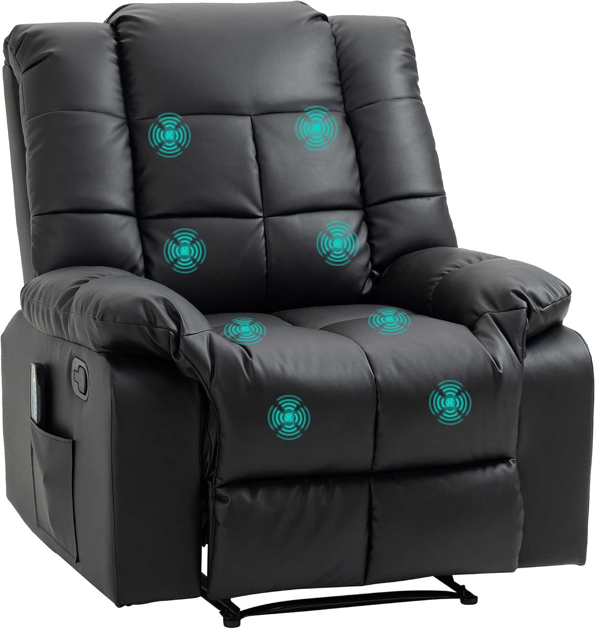 Fotel, HOMCOM, 94 x 99 x 99 cm, 94 L, 99 W, Czarny, metal, pilot zdalnego sterowania