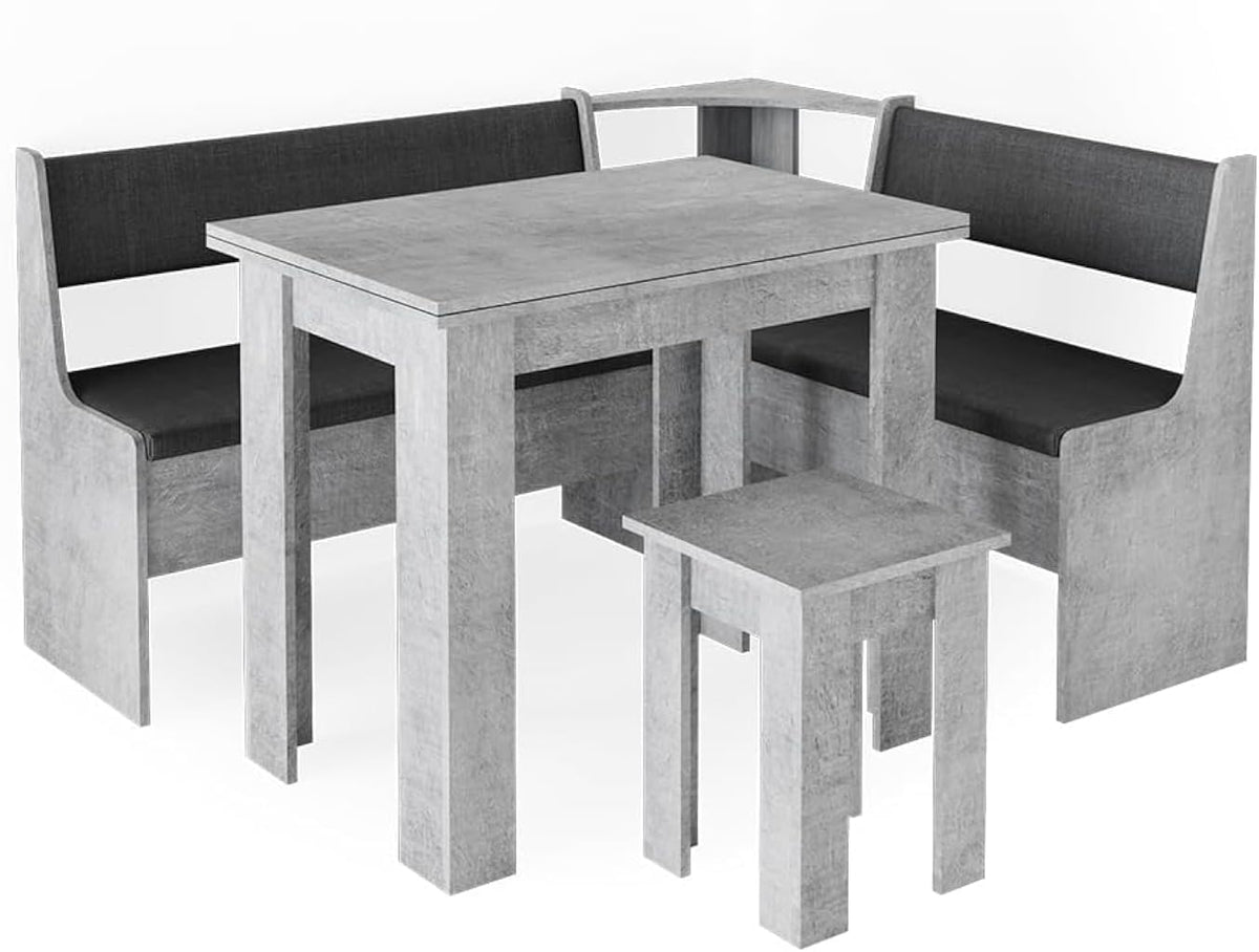 Zestaw mebli do jadalni, Vicco, 150 x 120 cm, Szary/Biały